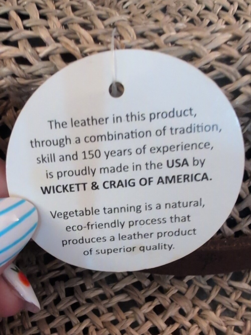 Straw Hat with Brown Leather Band - Natural - Picture 7 of 8